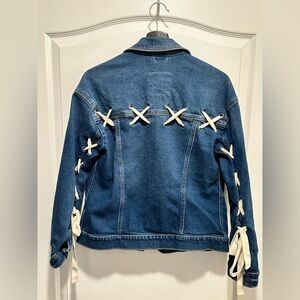 Hollister Women’s Unique Denim Laced and Button Jacket, Size Small